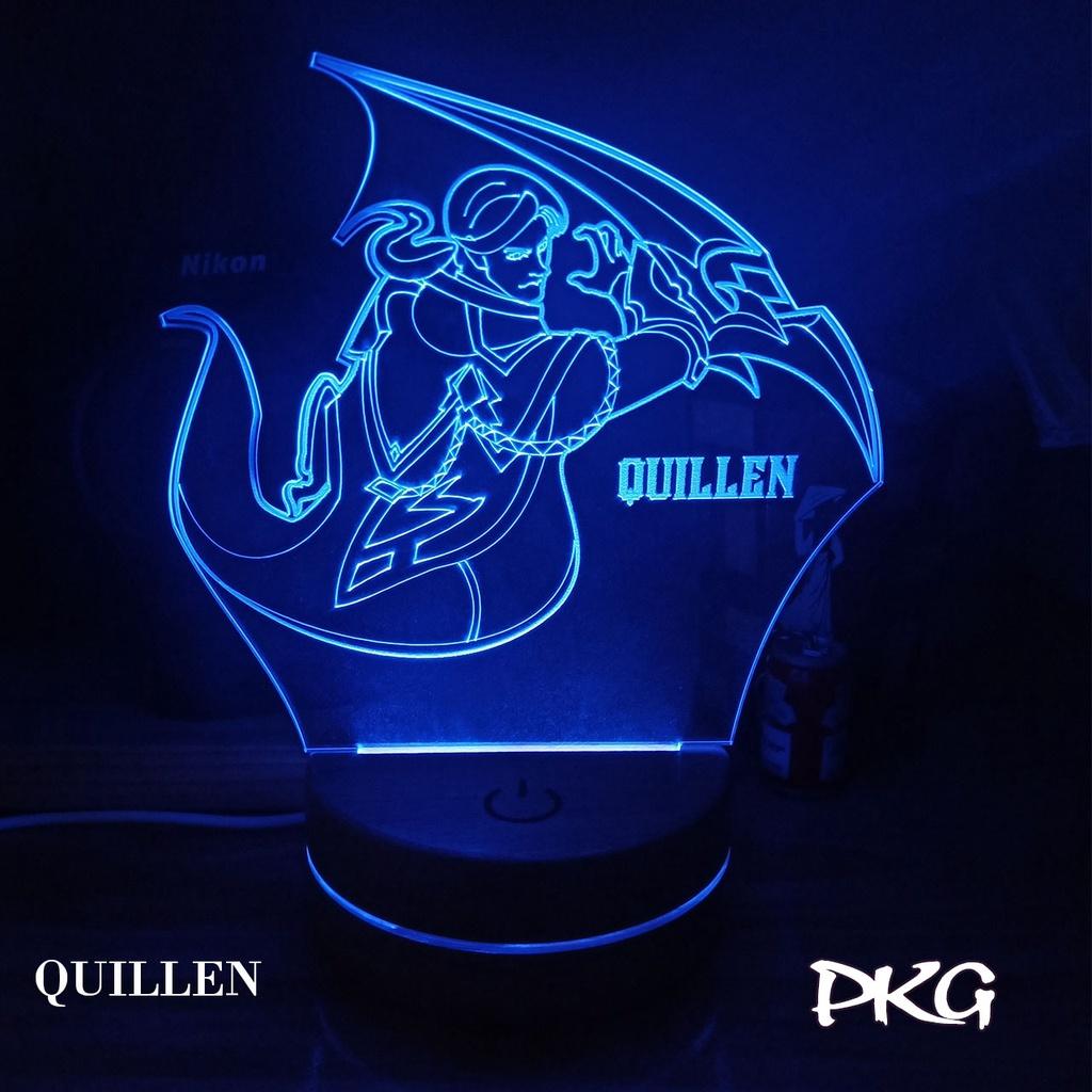 Đèn Ngủ Led 3D tướng QUILLEN Liên Quân Arena Of Valor cảm ứng có điều khiển từ xa nháy 16 màu 4 chế độ nháy