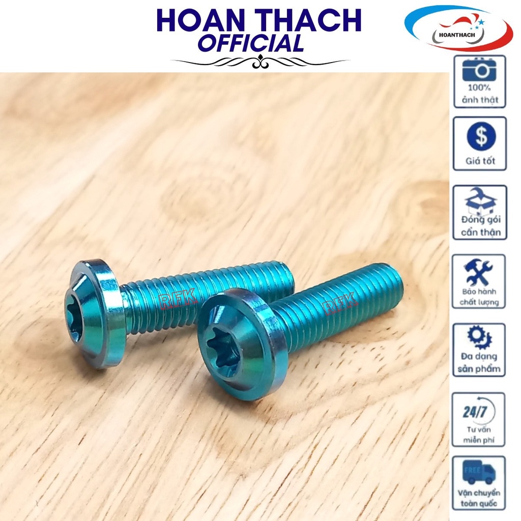 Ốc Gr5 8L30 Đầu Dù Xanh dùng cho nhiều dòng xe  SP010477 (giá 1 con)