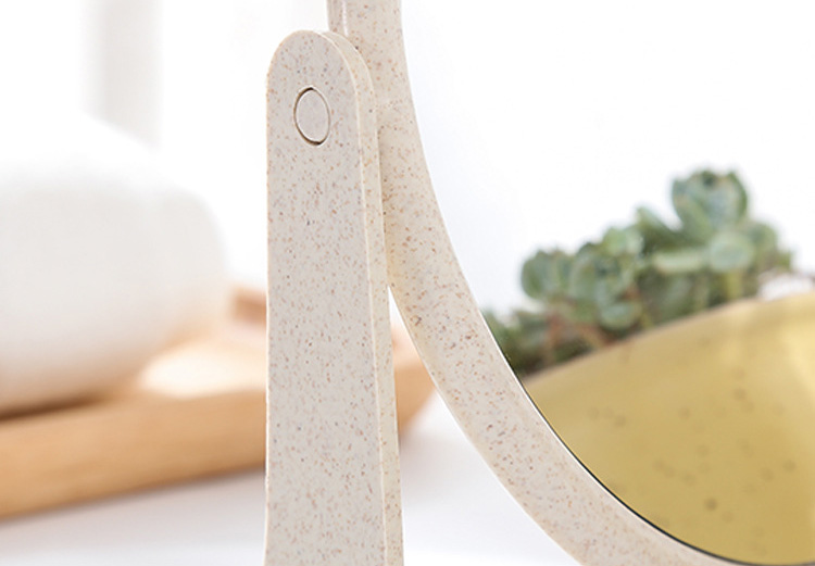 Gương Trang Điểm Lúa Mạch 2 Mặt Hình Oval Size 18x15cm Xoay 360 Độ