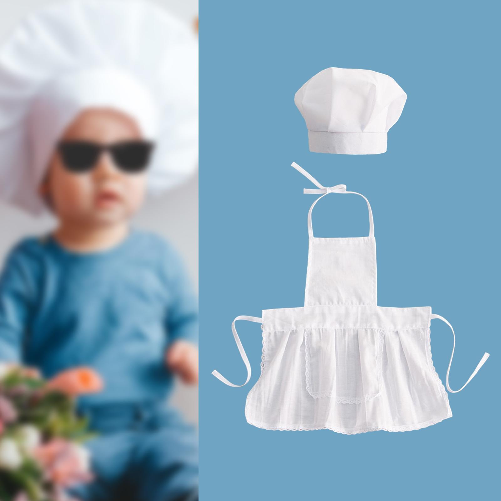 2 Pieces Baby Chef Apron and Hat Infant Baby Chef Costume Kids Costumes Set