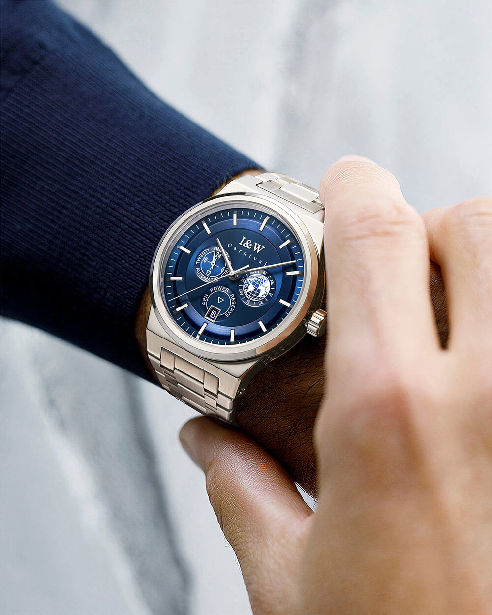 Đồng hồ nam chính hãng IW Carnival IW782G-5 ,kính sapphire,chống xước,chống nước 50m,Bh 24 tháng,máy cơ (automatic)
