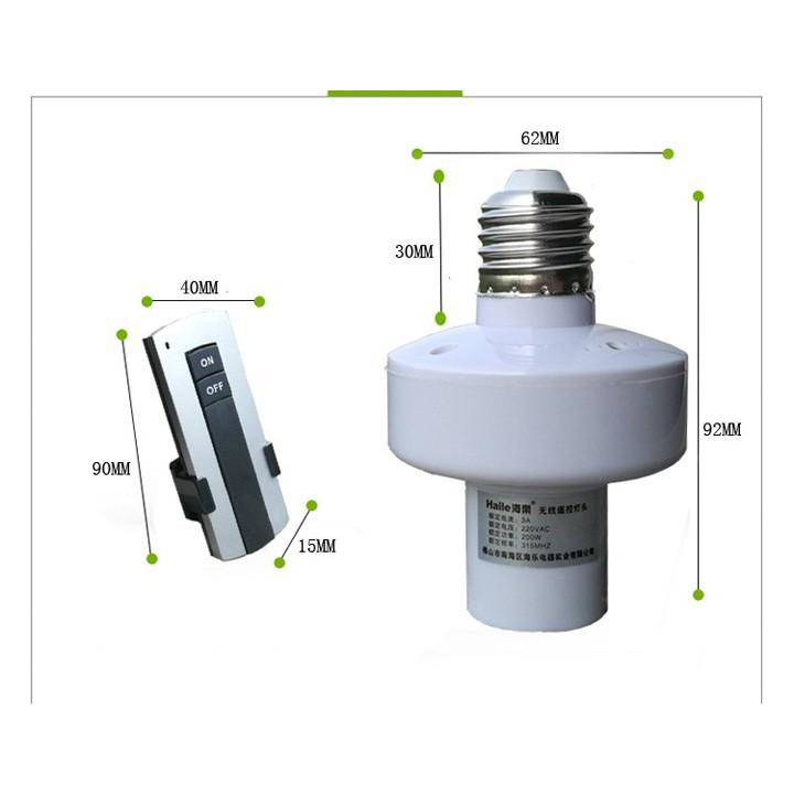 Đui đèn điều khiển từ xa RF E27 đen