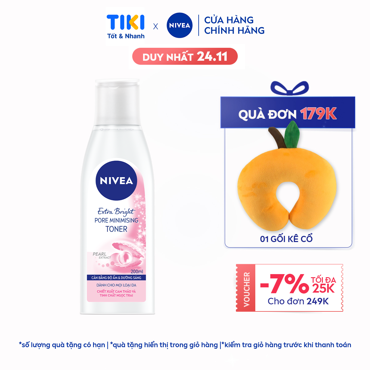 Nước Cân Bằng NIVEA Extra White Dưỡng Trắng Da & Se Khít Lỗ Chân Lông - 86720
