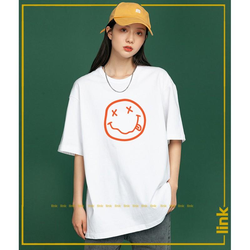 Áo phông mặt NIRVANA đáng yêu tay lỡ unisex