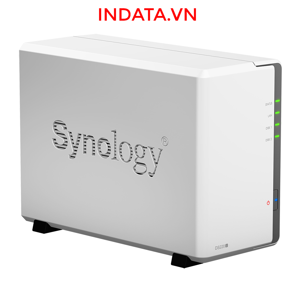 Bộ lưu trữ mạng NAS Synology DS220j CPU 4-core 1.5GHz, RAM 512 MB, LAN 1GbE, 2 khay ổ cứng - Hàng chính hãng