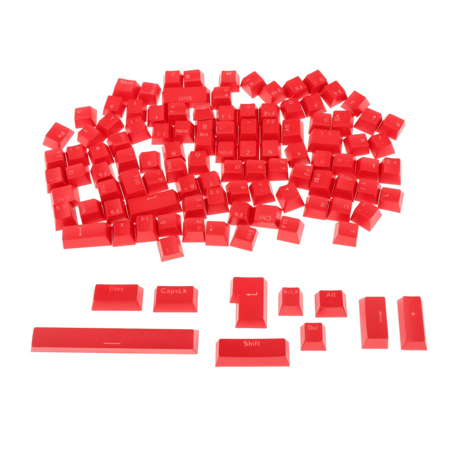 2pcs 108-Key Translucent Keycaps Key   for Mechanical Keyboard Red+White