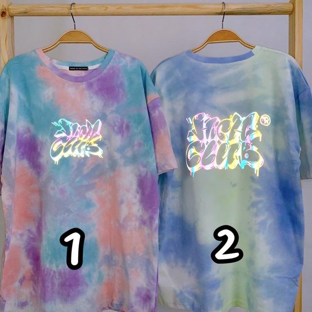 ÁO TIE DYE LOANG MÀU PHẢN QUANG 7 SẮC CẦU VỒNG SIÊU HOT