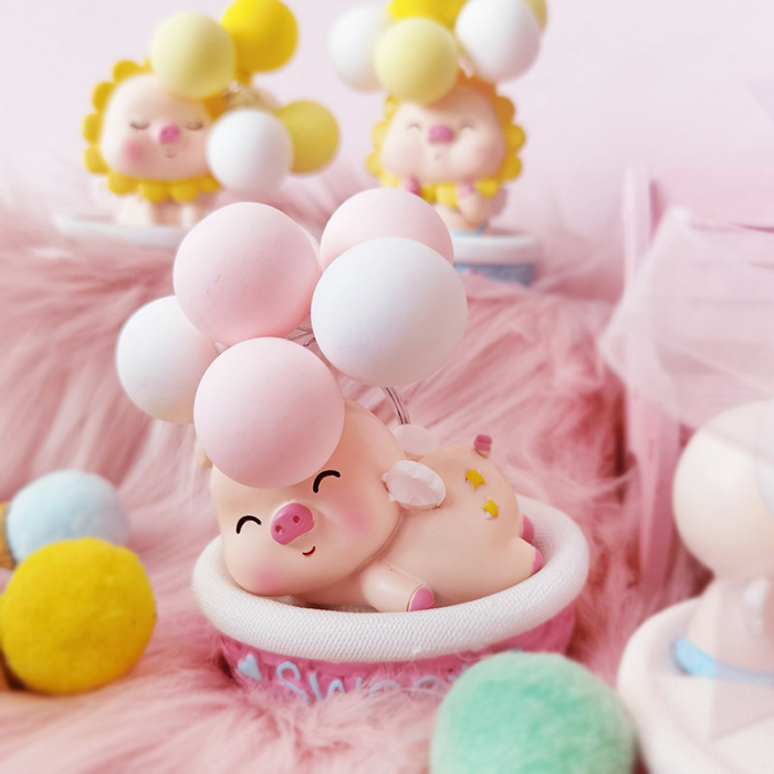 Khinh khí cầu heo sữa mô hình trang trí	