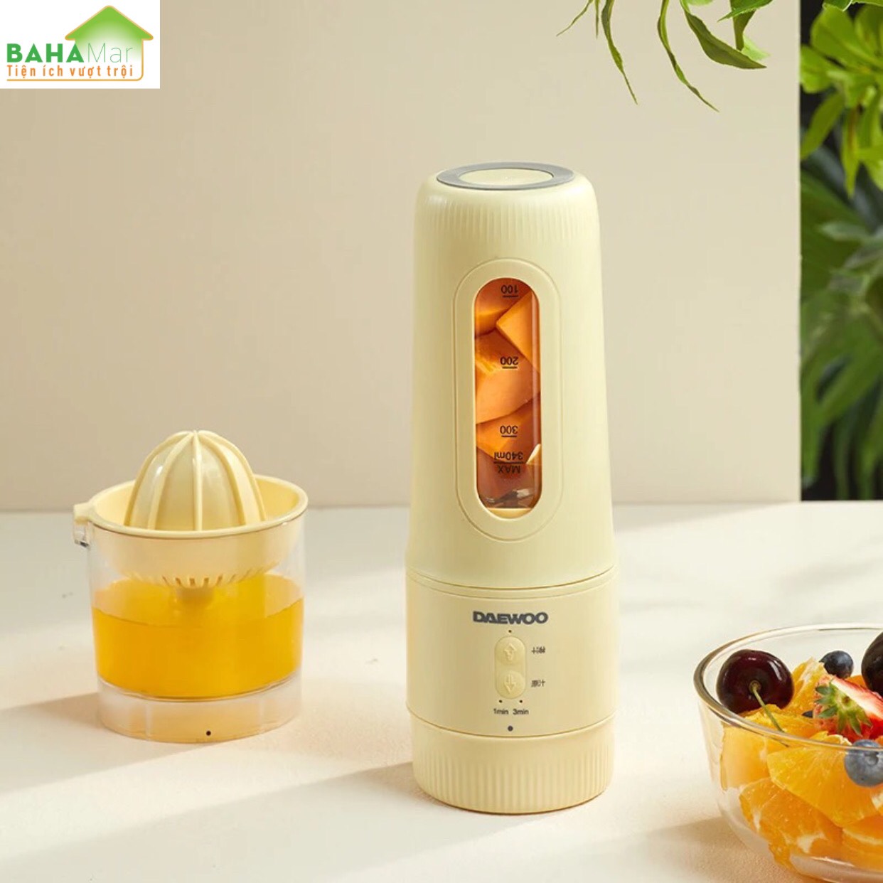 MÁY ĐA NĂNG VẮT CAM, ÉP TRÁI CÂY XAY SINH TỐ SẠC ĐIỆN TIỆN MANG THEO KHẮP NƠI "BAHAMAR" Có thể điều chỉnh 2 tốc độ, 45RPM và 18000RPM