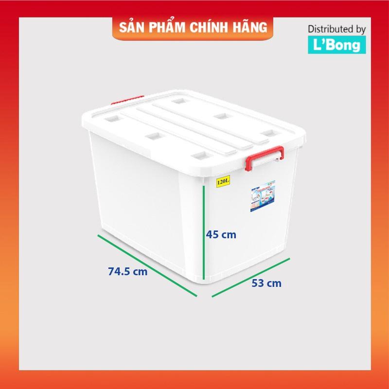 Thùng nhựa có bánh xe Duy Tân 120L 74.5*53*45cm