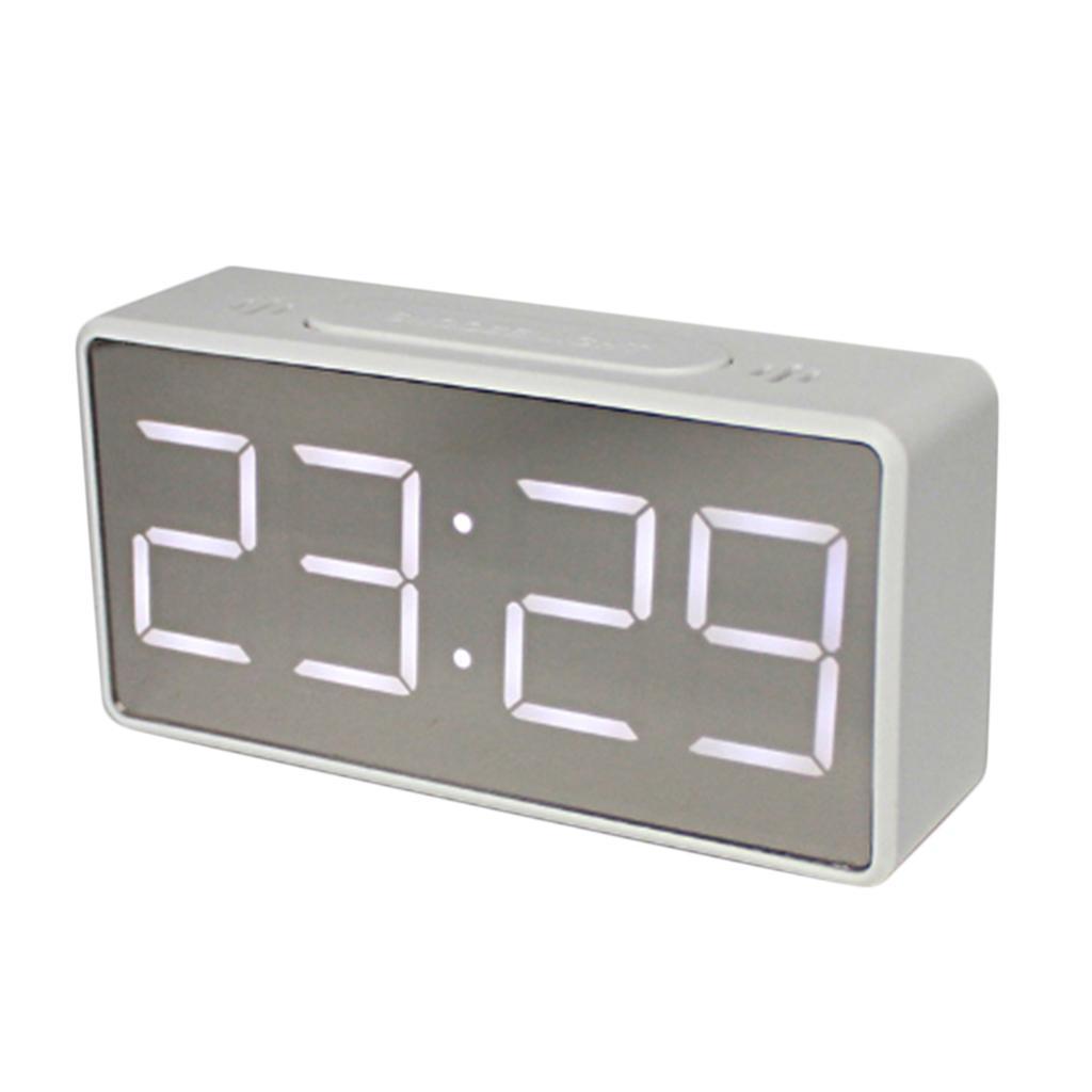 Digital Electric Clocks Student Alarm Clock Mirror Alarm Clock Bedside White