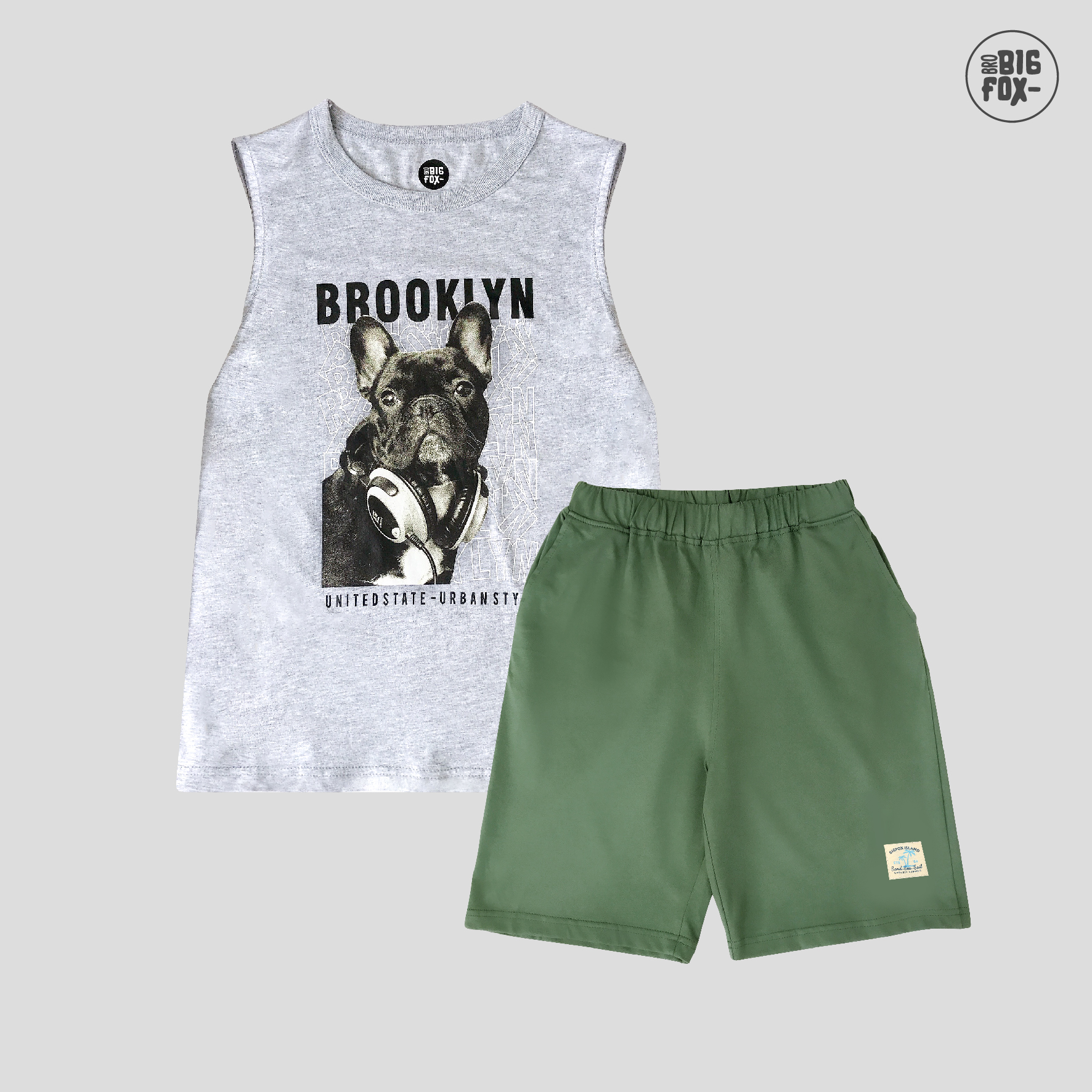 Set Bộ Quần Áo Ba Lỗ Sát Nách Cho Bé Trai Bigfox, Size Đại, BROOKLYN 3-11, Chất Cotton
