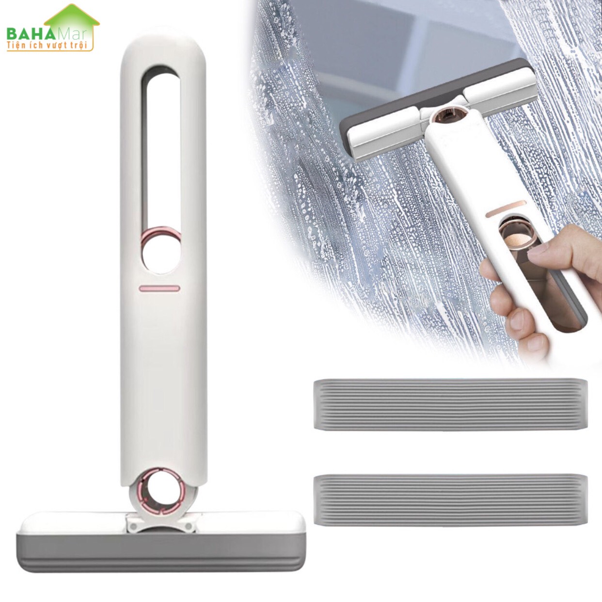 CÂY LAU MINI ĐA NĂNG VÀ THÔNG MINH TỰ VẮT GẤP GỌN SIÊU THẤM HÚT TIỆN DỤNG LAU DỌN "BAHAMAR" Làm sạch mạnh mẽ, có thể lau nhiều loại bề mặt : kính, đá, sàn nhà, sàn bếp, bàn vệ sinh, bàn học...