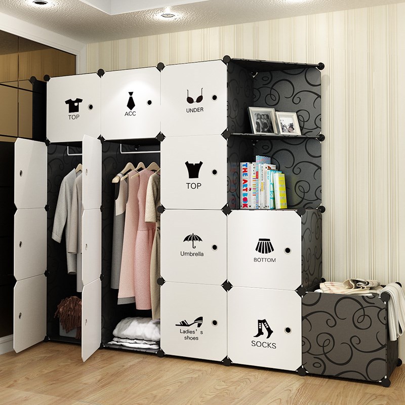 Tủ nhựa lắp ghép 14 ô lớn và 2 ô xéo thêm 1 ô ngoài để đồ