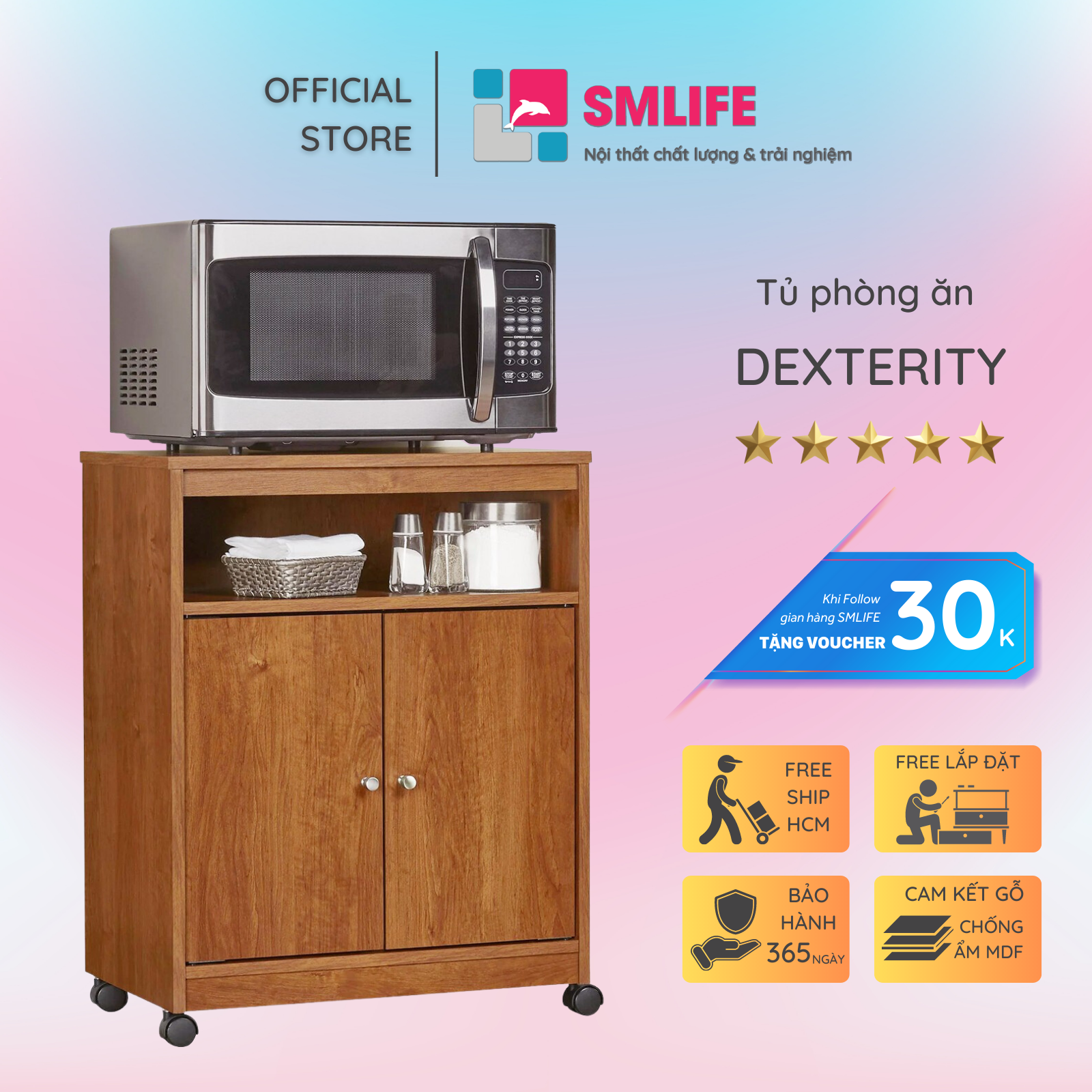Tủ nhà bếp gia đình thiết kế sang trọng SMLIFE Dexterity
