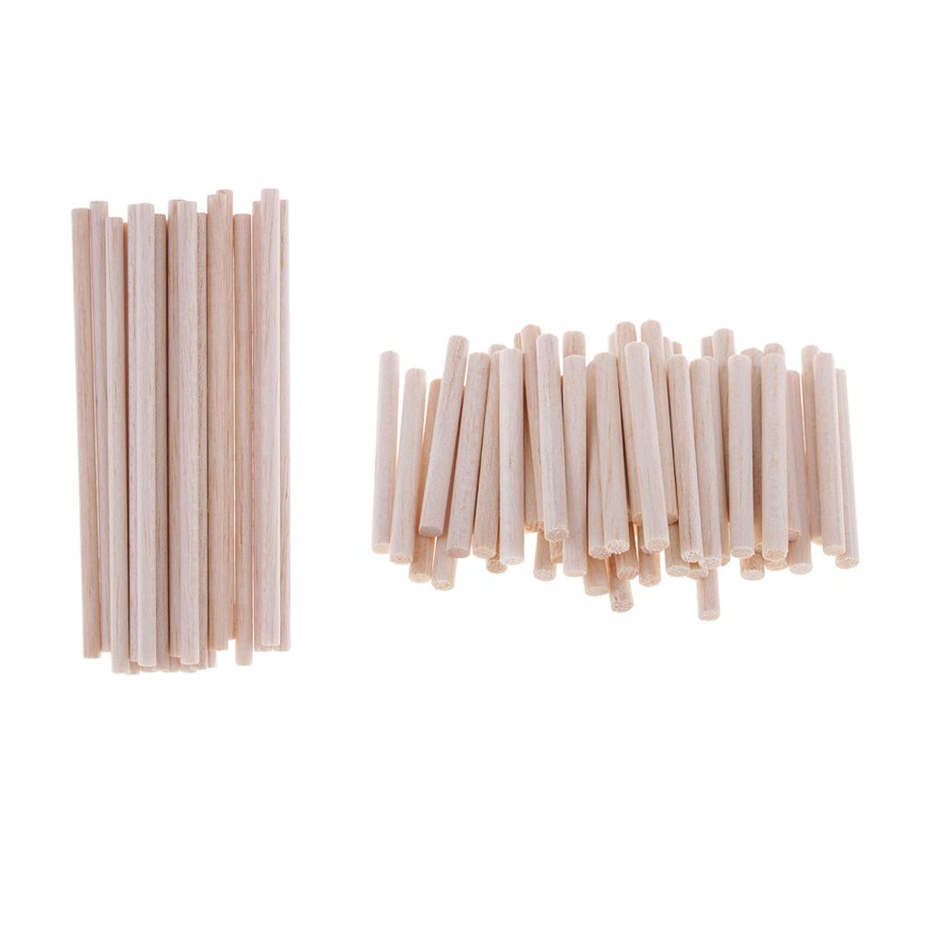 70 Gói Gỗ Balsa Dowels Que Gậy Gỗ Nhẹ Đa Năng Gỗ-Đường Kính 5 Mm, 50 Mm Dài 120 Mm