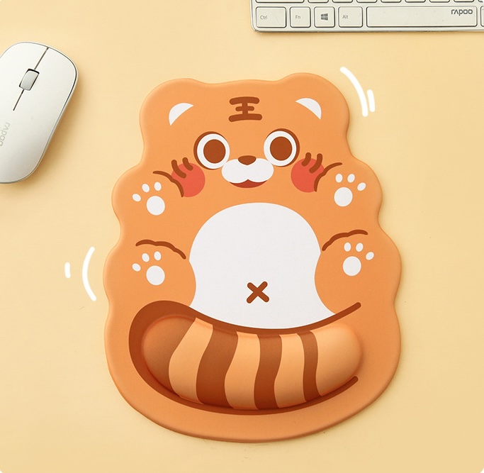 Miếng Lót Chuột MousePad Hổ Vui Vẻ Có Đệm Cổ Tay Mousepad 3D_ Hàng chính hãng