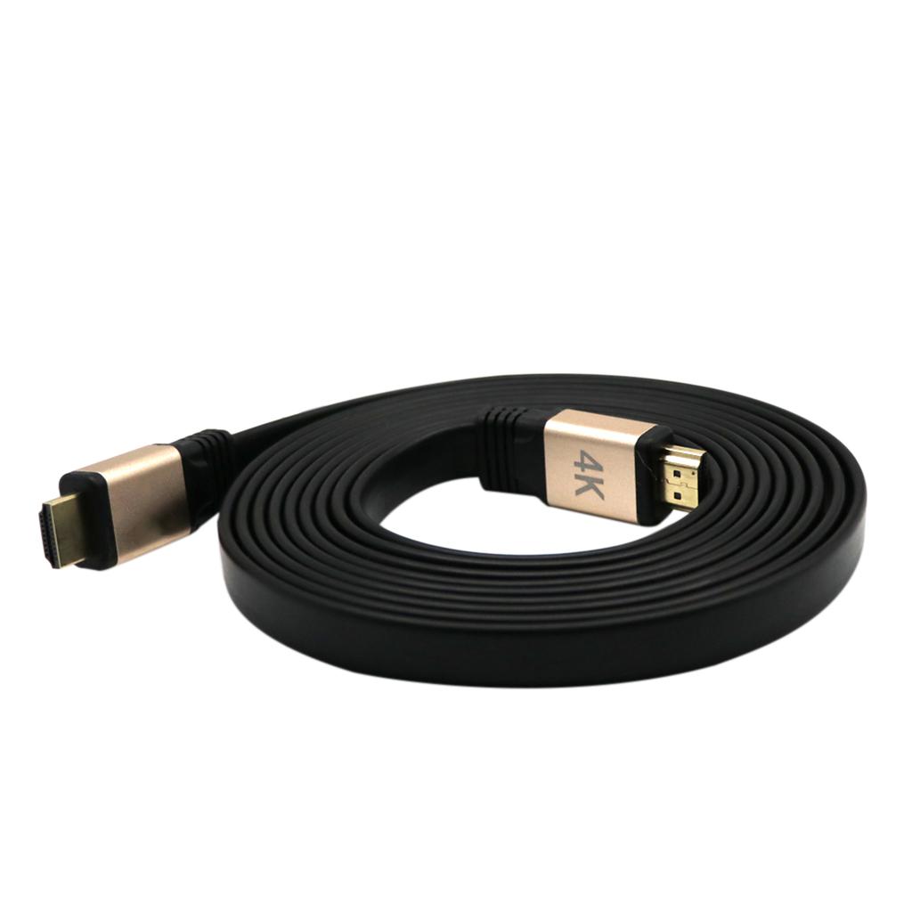 HDMI Cable , HDMI 2.0 Ready - 30AWG Flat Cord - High Speed 18Gbps - Gold Plated Connectors - Ethernet, Audio Return - Video 4K 2160p, HD 1080p, 3D for Xbox PlayStation PS3 PS4 PC Apple TV 1m/1.8m/3m/5m