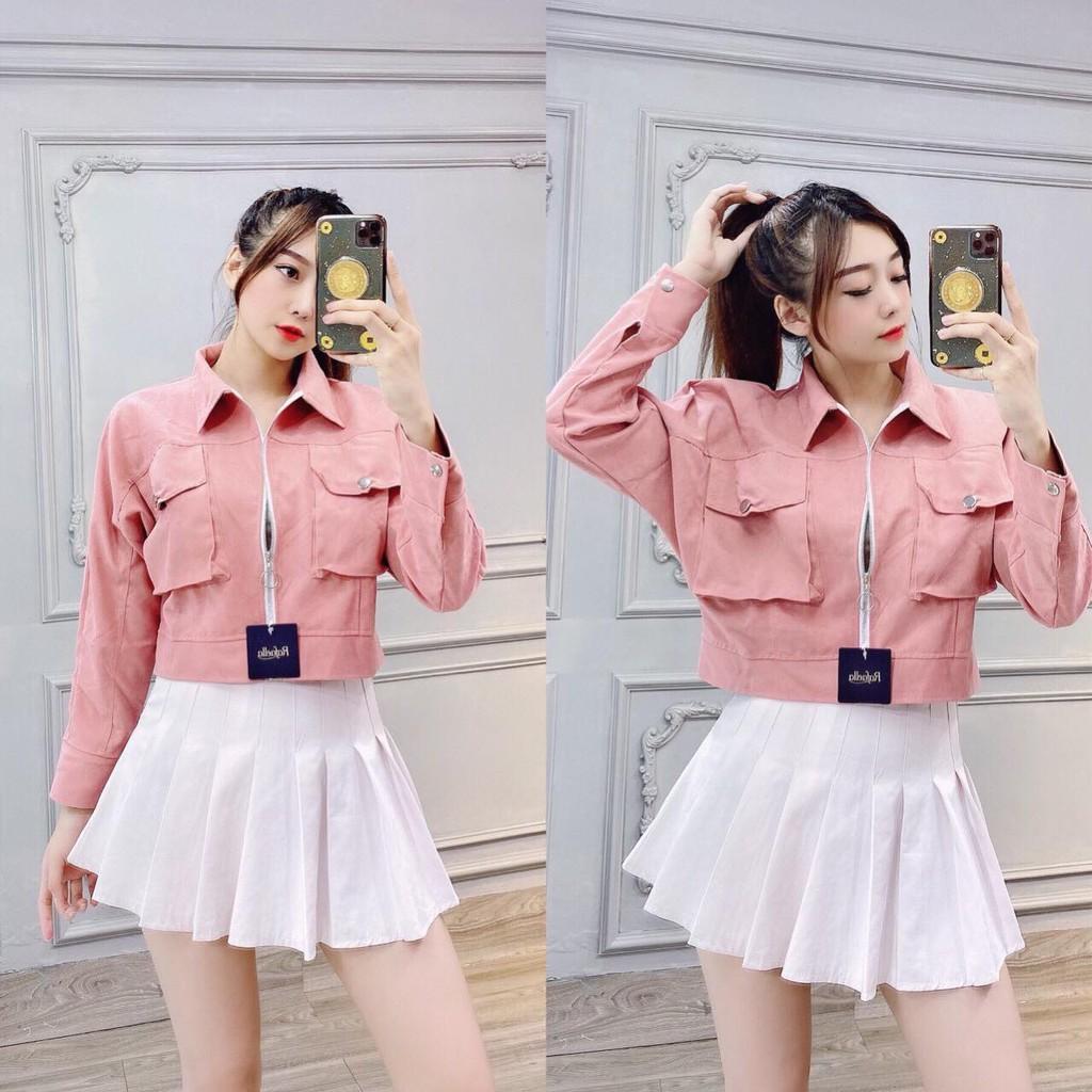 ÁO KHOÁC NHUNG BỐ LỤA QUẢNG CHÂU CAO CẤP, ÁO KHOÁC CROPTOP LỬNG CÁ TÍNH