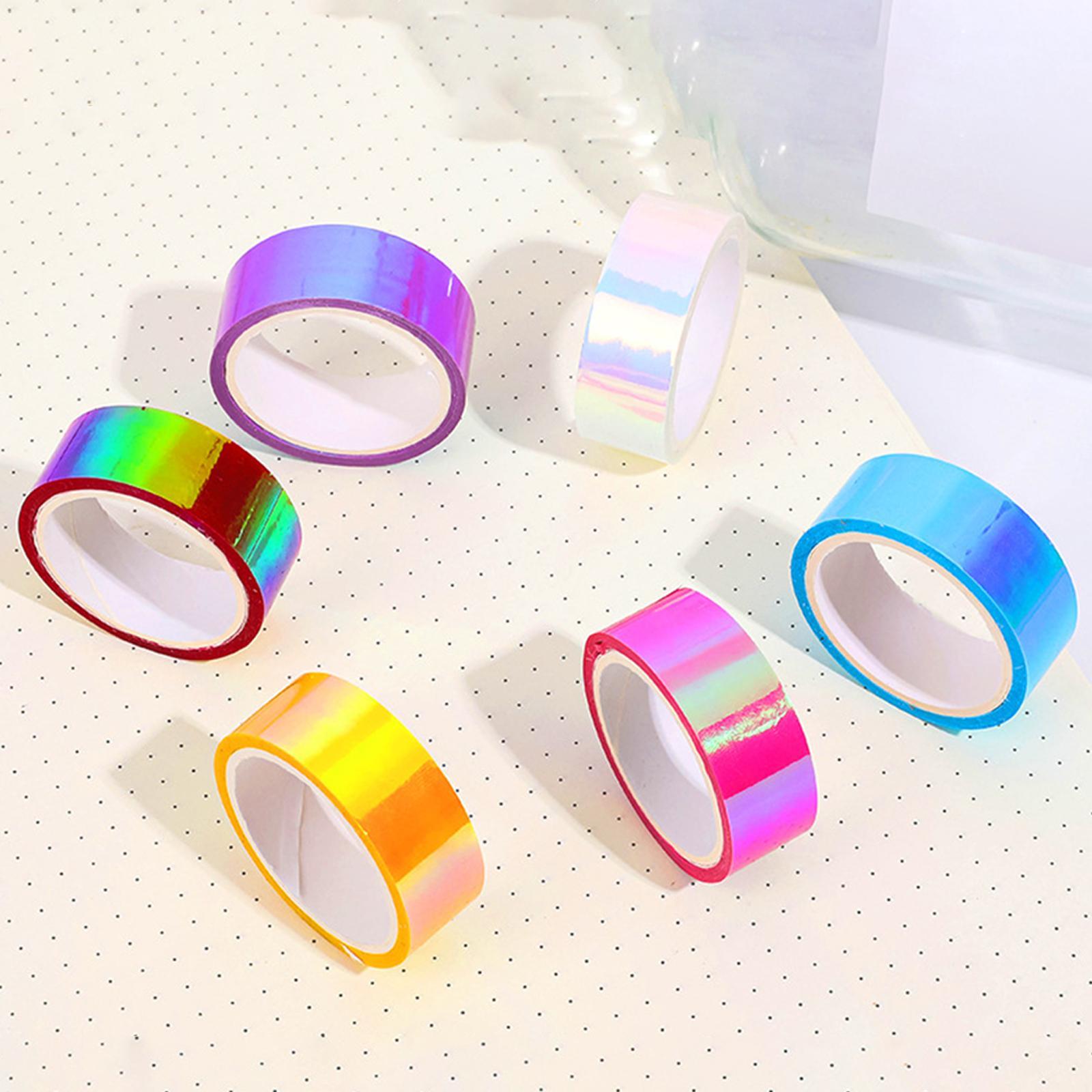 6Roll Washi Tape Set Crafts Glitter Stationery Tape for Festival Decoration