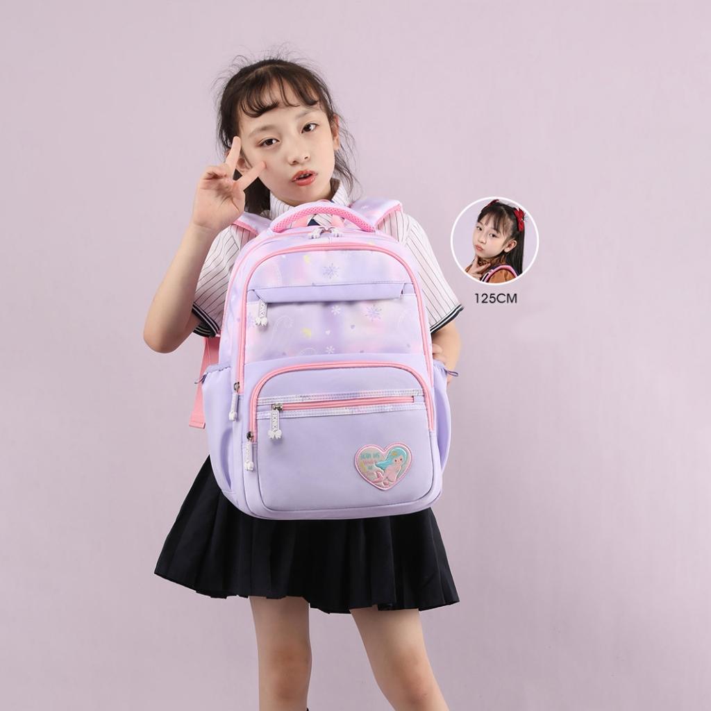 Balo học sinh cấp 1 vải cao cấp chống nước màu pastel dễ thương đi học tiểu học cho bé trai gái 2263