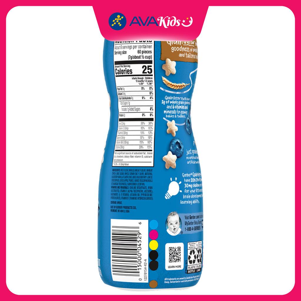 Bánh ăn dặm Gerber Puffs vị việt quất lon 42g (từ 8 tháng) - Hàng Chính Hãng