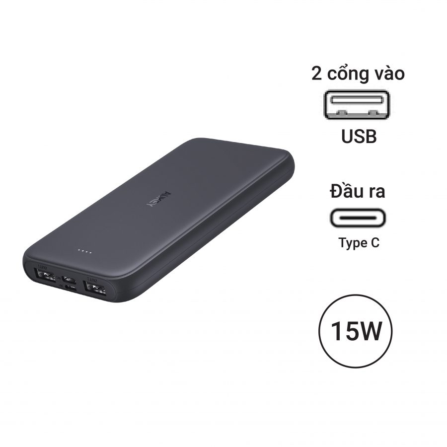 Pin dự phòng Aukey Basix Slim PB-N99 1000MAH Hàng Chính Hãng