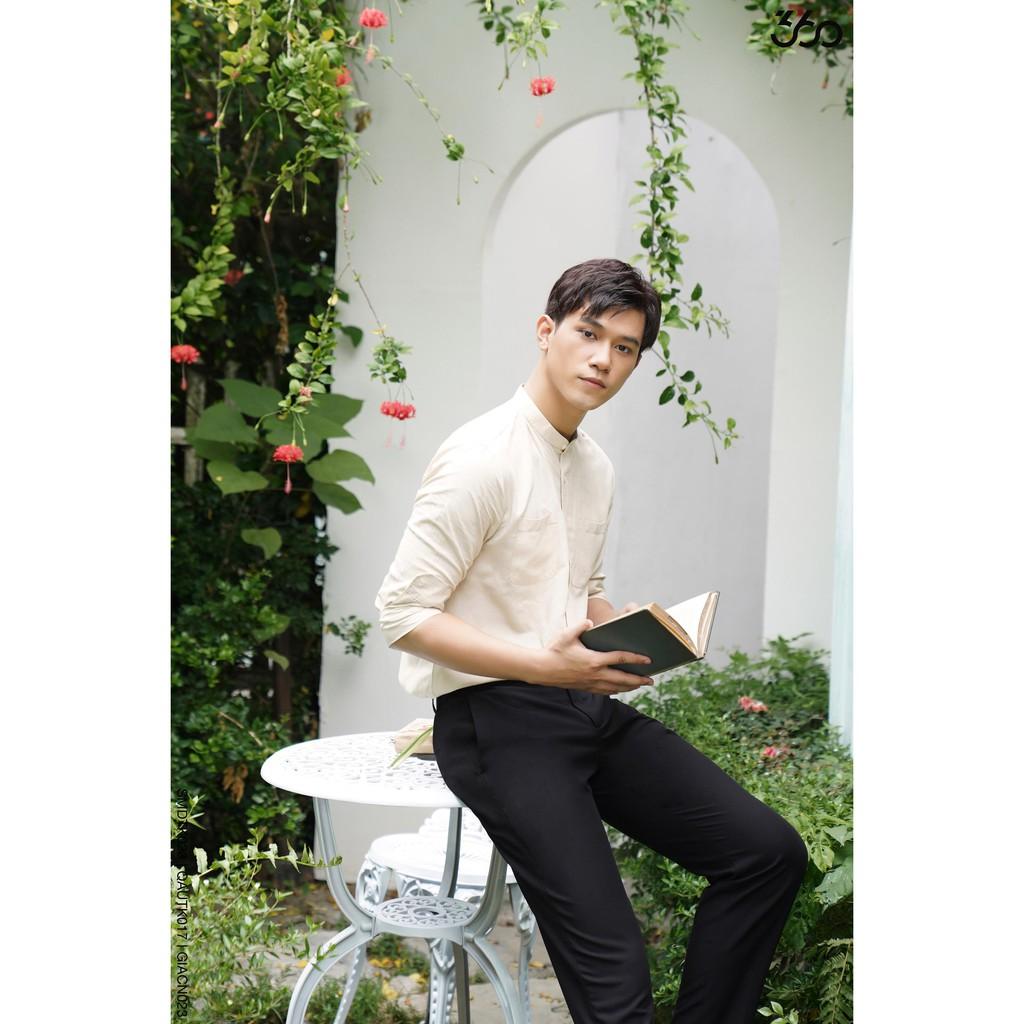 Sale Áo sơ mi nam cổ tàu chất đũi - SMDTK023