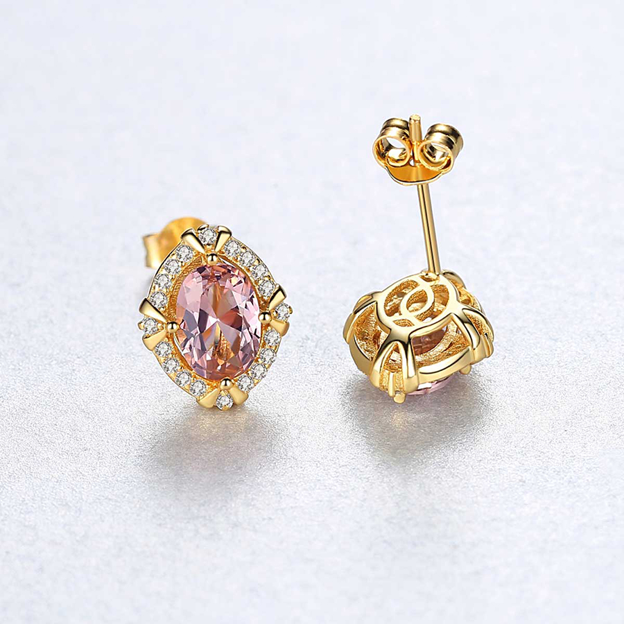 Bông tai bạc nữ S925 đính đá B2407 Bảo Ngọc Jewelry