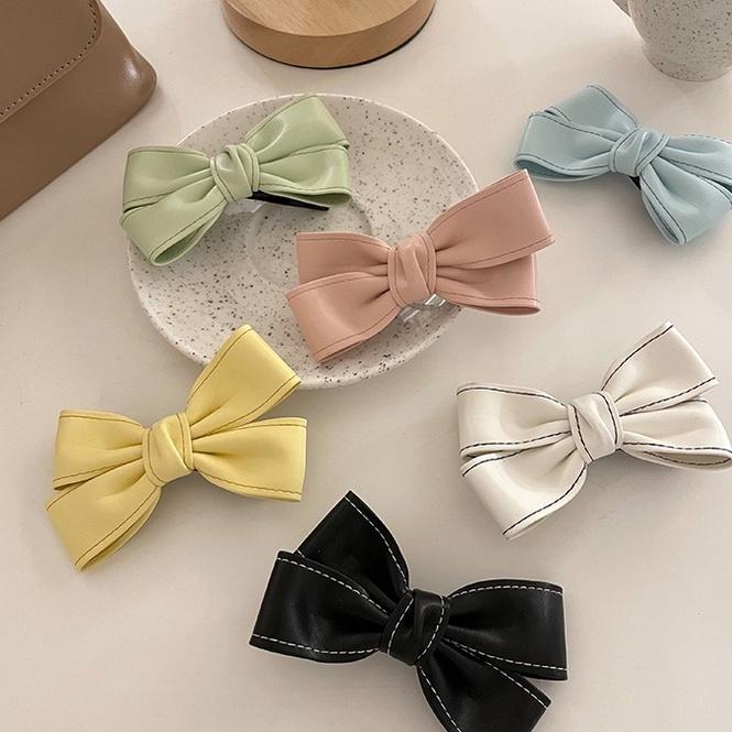 Kẹp Tóc Kẹp Nơ Màu Pastel Phong Cách Hàn Quốc