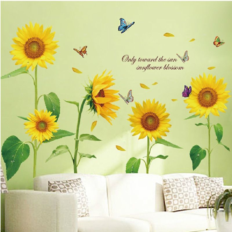 Decal dán tường hoa mặt trời đón năng XL8011 Flowerdecal