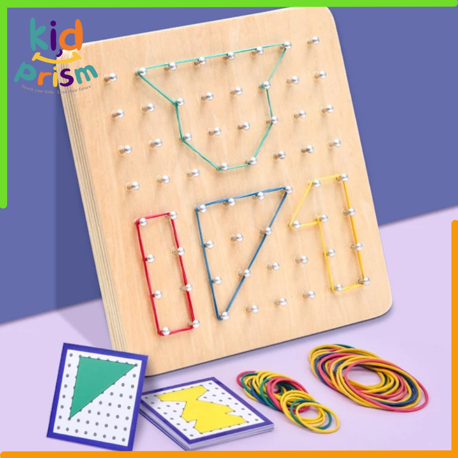 Giáo cụ toán học Geoboard giúp bé phát triển trí thông minh hình học và sự sáng tạo (Đồ chơi giáo dục)