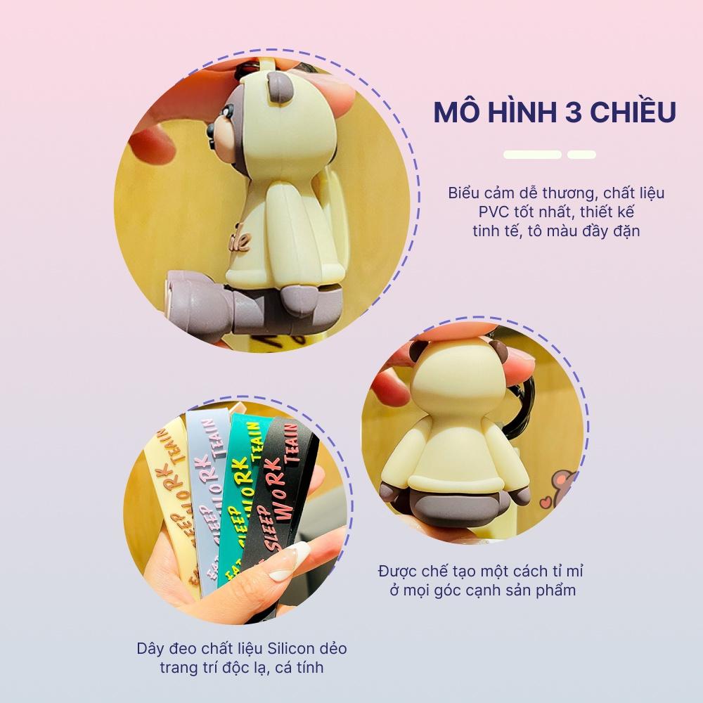 Móc khóa gấu Hoodie cute treo chìa khóa balo túi xách cao cấp phong cách Hàn Quốc