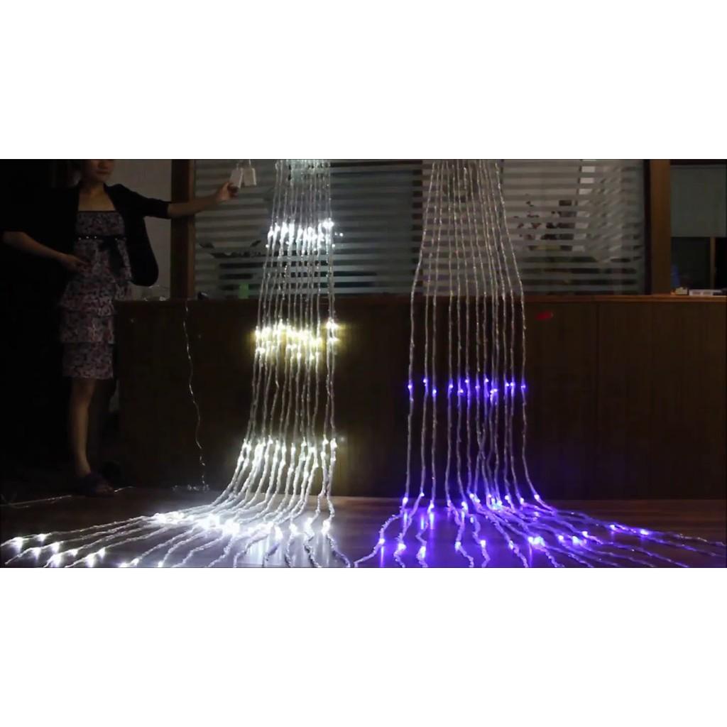  BỘ ĐÈN LED THẢ RÈM MƯA RƠI/ THÁC NƯỚC - Đèn Nháy TRANG TRÍ Thả Mành, Trang Trí Cây Đẹp Lung Linh