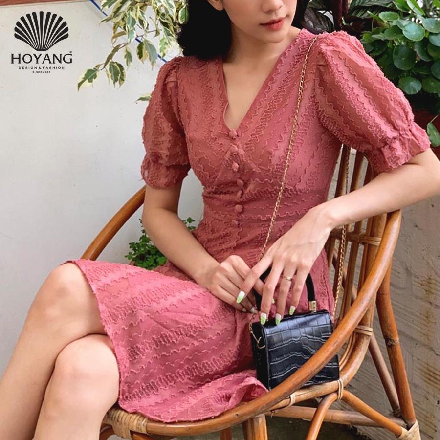 Váy Cổ Chữ V Thanh Lịch Cuốn Hút HOYANG DHY59