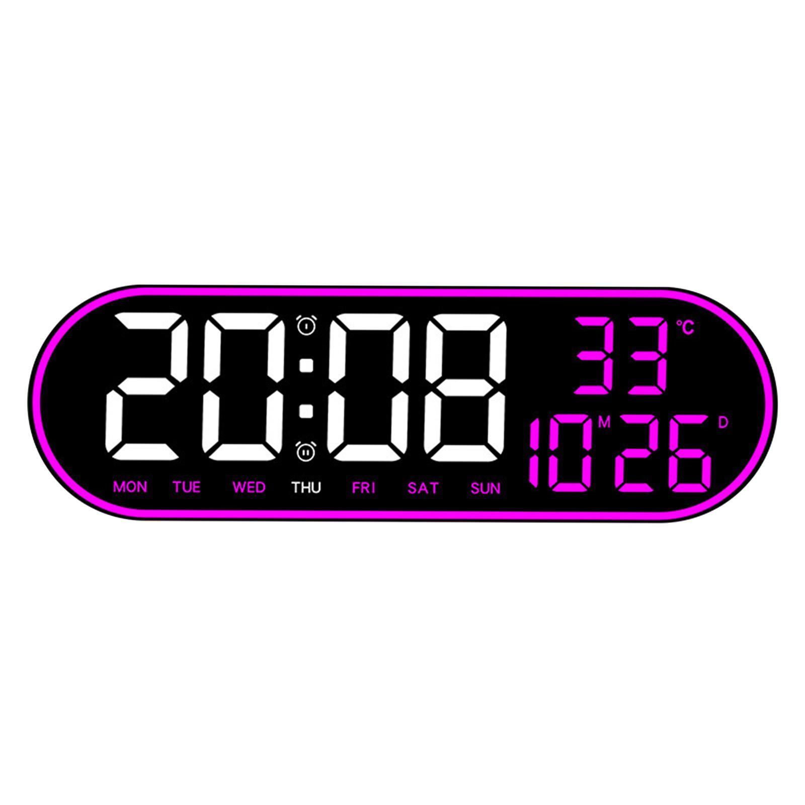 LED Wall Clock Modern LED Display Silent Alarm Clock for Home Bedroom Indoor