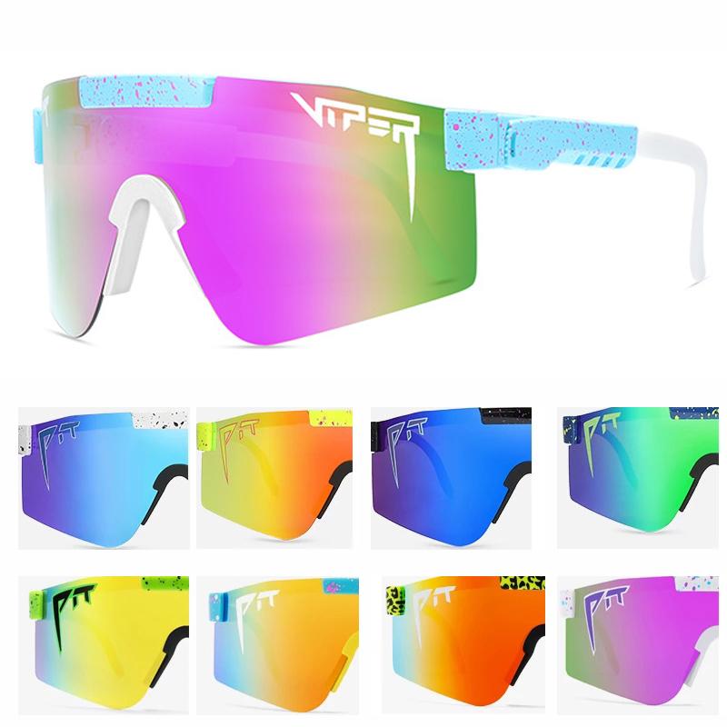 Nóng Hố Viper Đầu Dẹt Kính Mắt Tr90 Gọng Đen Tráng Gương Ống Kính Chống Gió Thể Thao Thời Trang Kính Mát Dành Cho Người Đàn Ông/Người Phụ Nữ uv400
