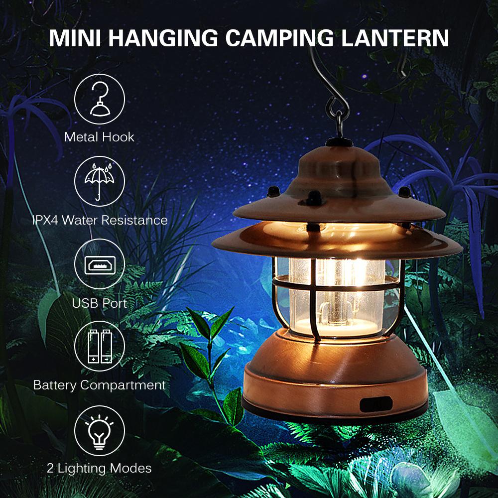 Đèn Lồng Cắm Trại Treo Mini Usb Chống Nước Với 2 Chế Độ Chiếu Sáng Để Trang Trí Sân Vườn