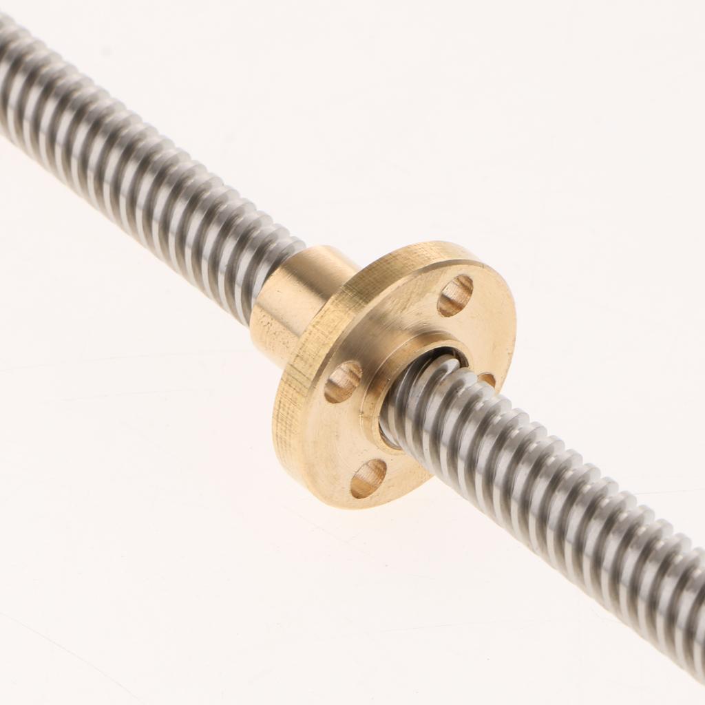 T8 Stainless Lead Screw With Copper Nut For 3D Printer Kit Parts Dia 8mm