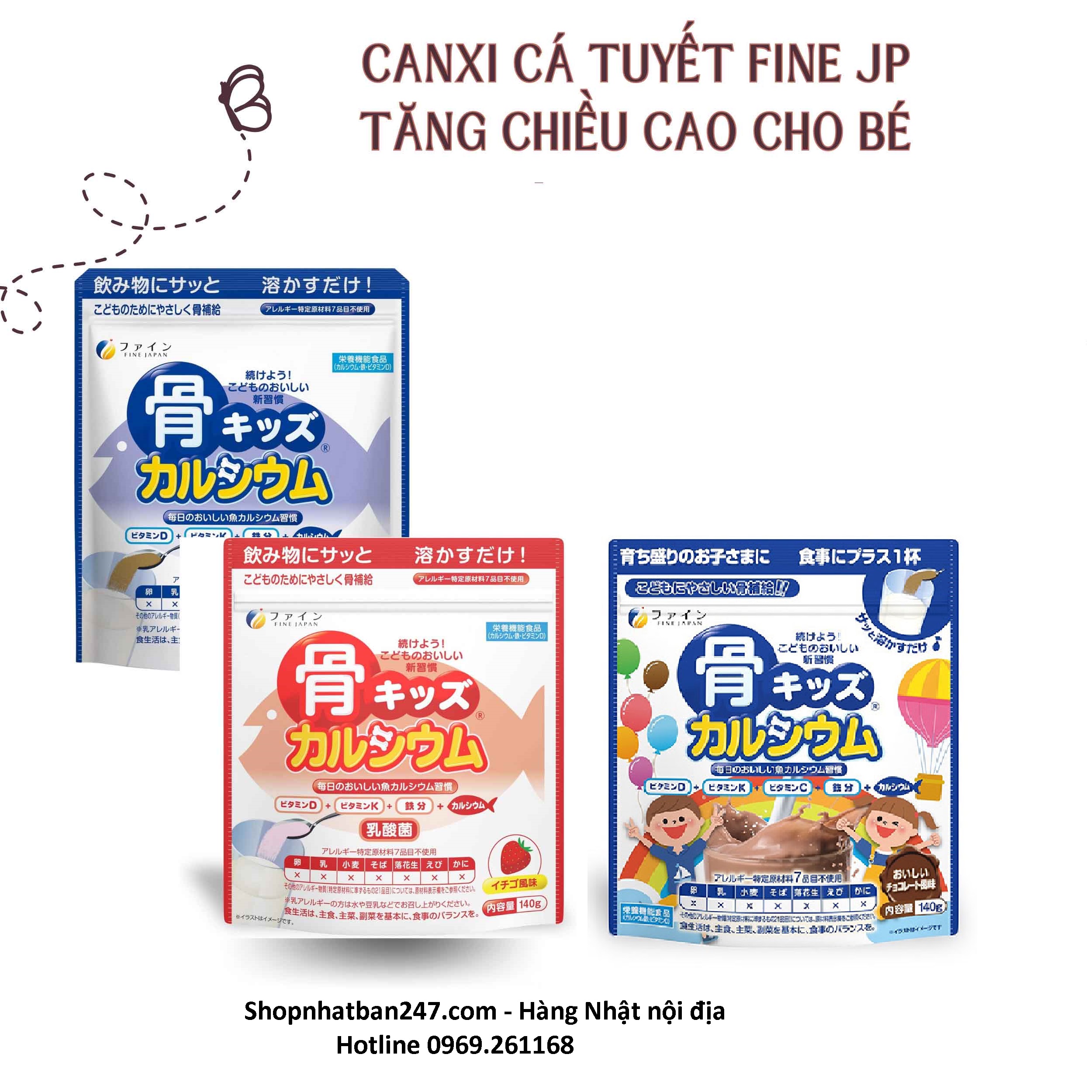 Bột canxi cá tuyết Fine Japan Nhật Bản (140g)