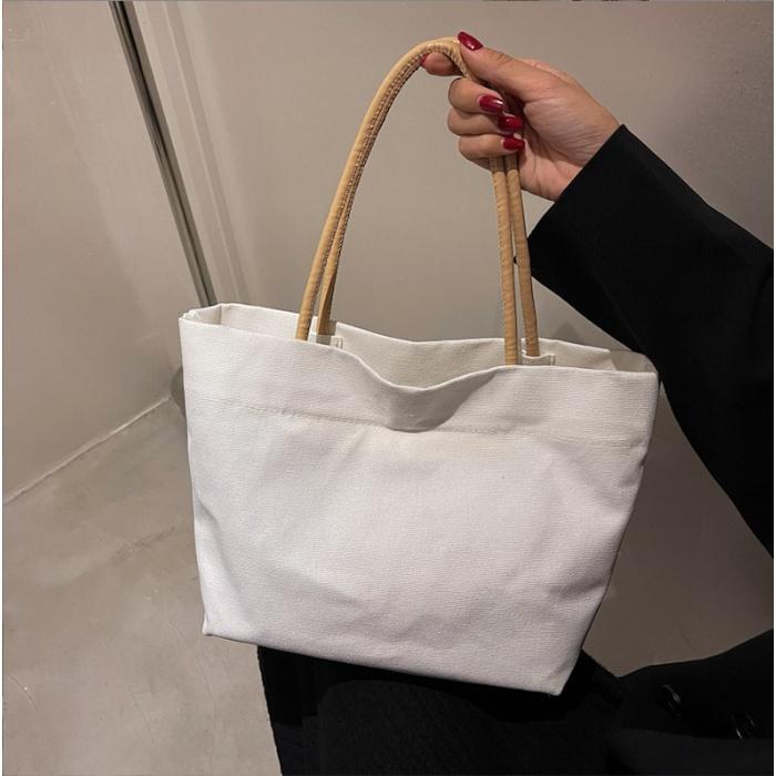 Túi tote túi vải mua sắm mới đơn giản màu rắn túi nữ sinh viên túi xách dung tích lớn Lucky Trương Gia10