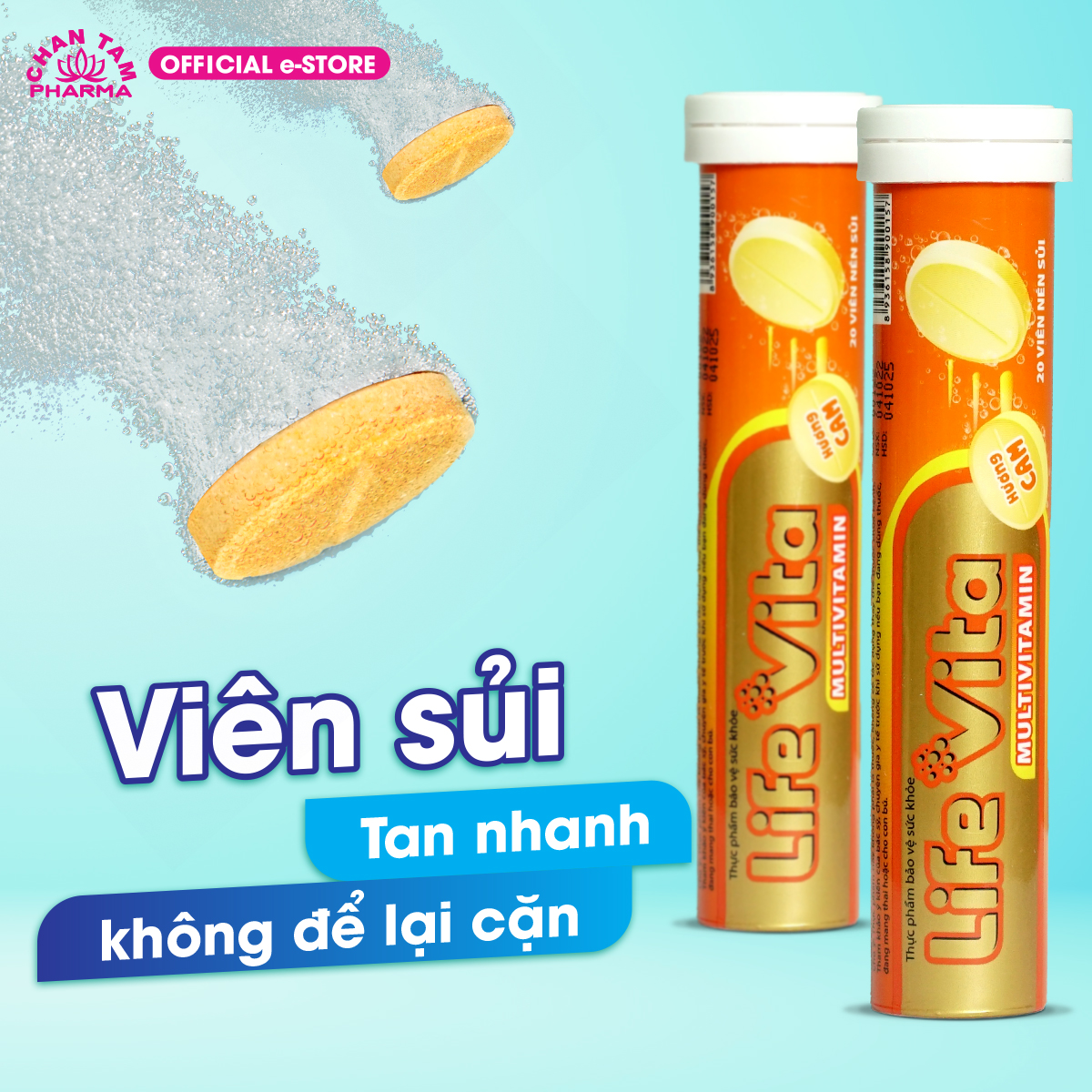 Viên sủi bổ sung vitamin, hỗ trợ tăng cường sức đề kháng, giảm mệt mỏi Life Vita Multivitamin