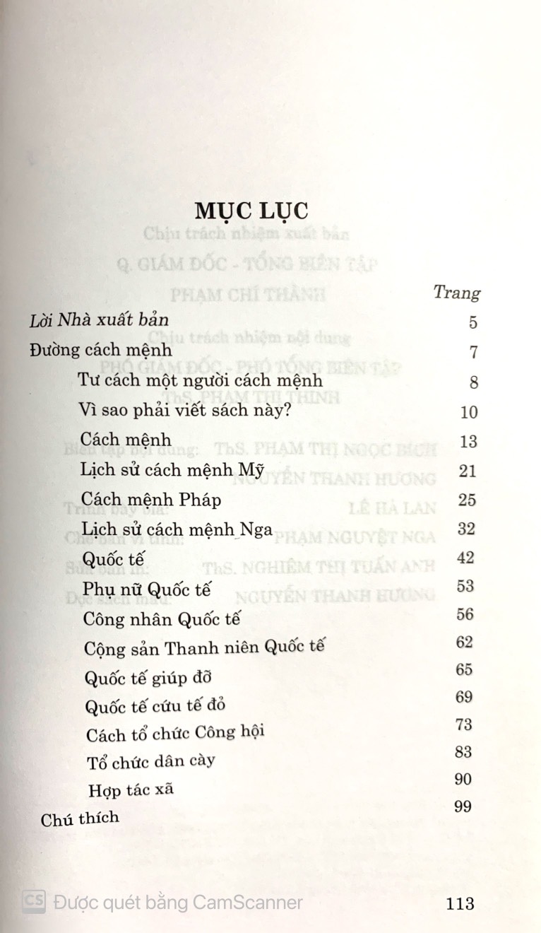 ĐƯỜNG CÁCH MỆNH