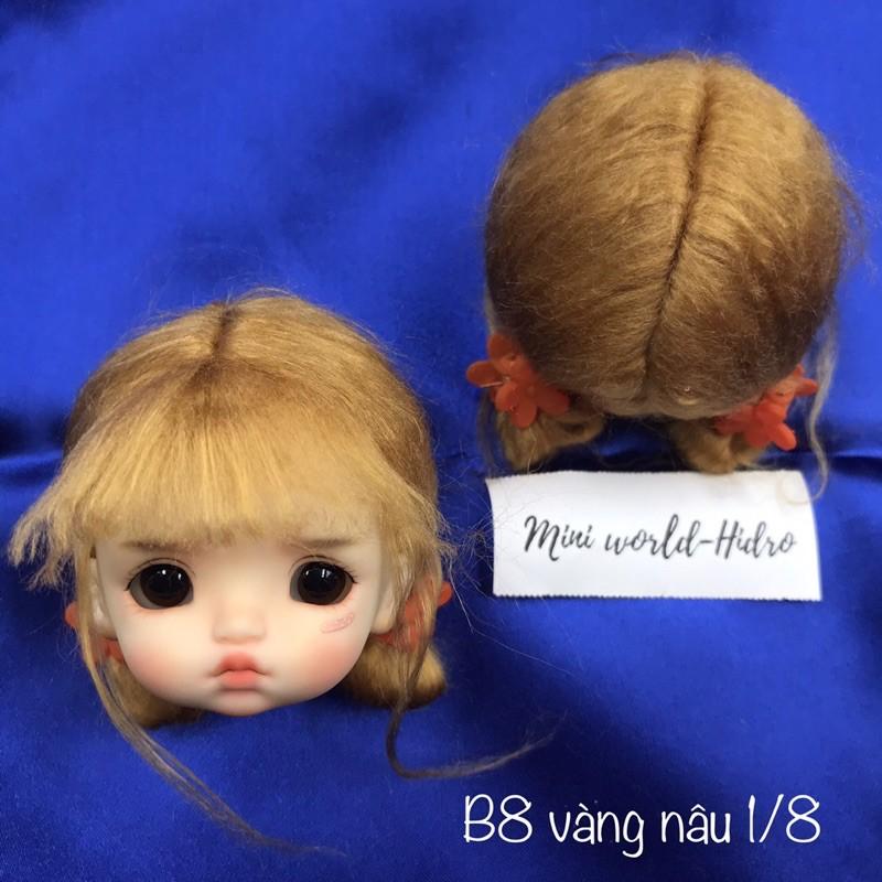 Wig len Tóc giả dành cho búp bê BJD Size 1/8, Baboliy, Amy handmade