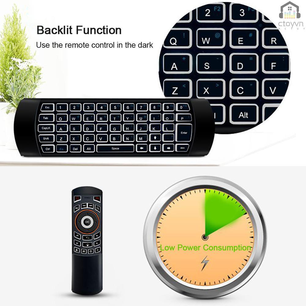 Bàn phím không dây 2.4G 6 trục điều khiển từ xa cho TV Android thông minh