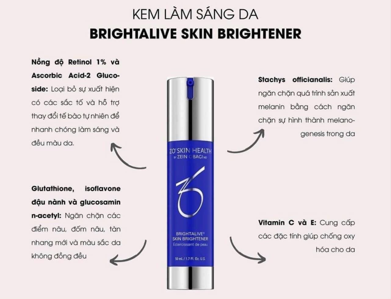 KEM DƯỠNG SÁNG DA Zo Skin Health BRIGHTALIVE 50ml