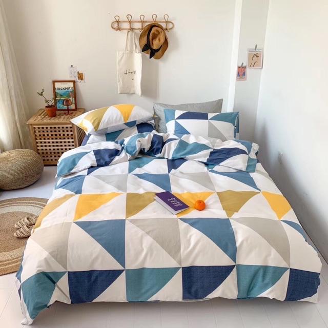Set Cotton Living 100% cotton Hàng Nhập Khẩu Cao Cấp 4 món hoạ tiết tam giác