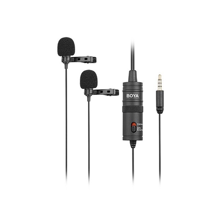 MIC ĐÔI GÀI ÁO BOYA BY-M1DM CHO ĐIỆN THOẠI, MÁY ẢNH JACK 3.5MM hàng chính hãng