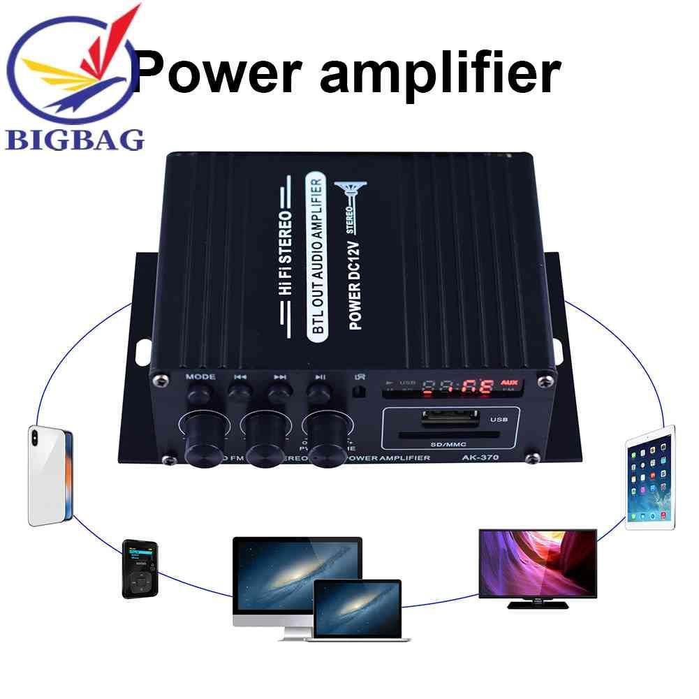 Bộ Khuếch Đại Âm Thanh Kỹ Thuật Số Bluetooth AK-370 HIFI Kênh 2.0 12V