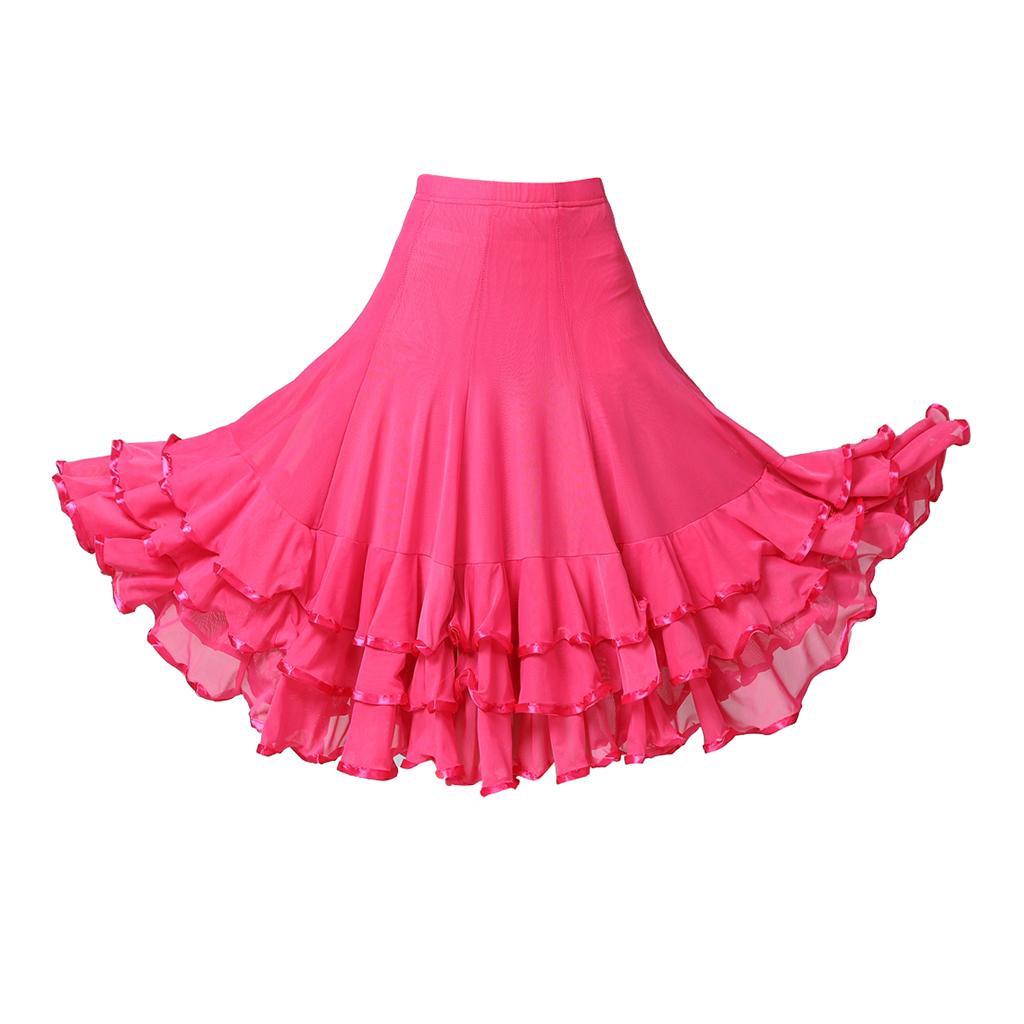 Ladies Dance Skirt Latin Dance Skirt Pleated Skirt Ballroom Tango Swing Cha Cha Dancing Costume Dress Dance Dresses